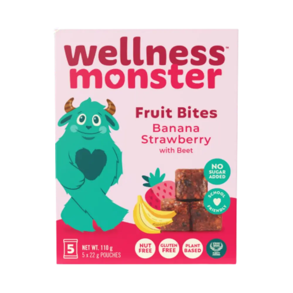 Wellness Monsters Banana Strawberry Fruit Bites 5Pk