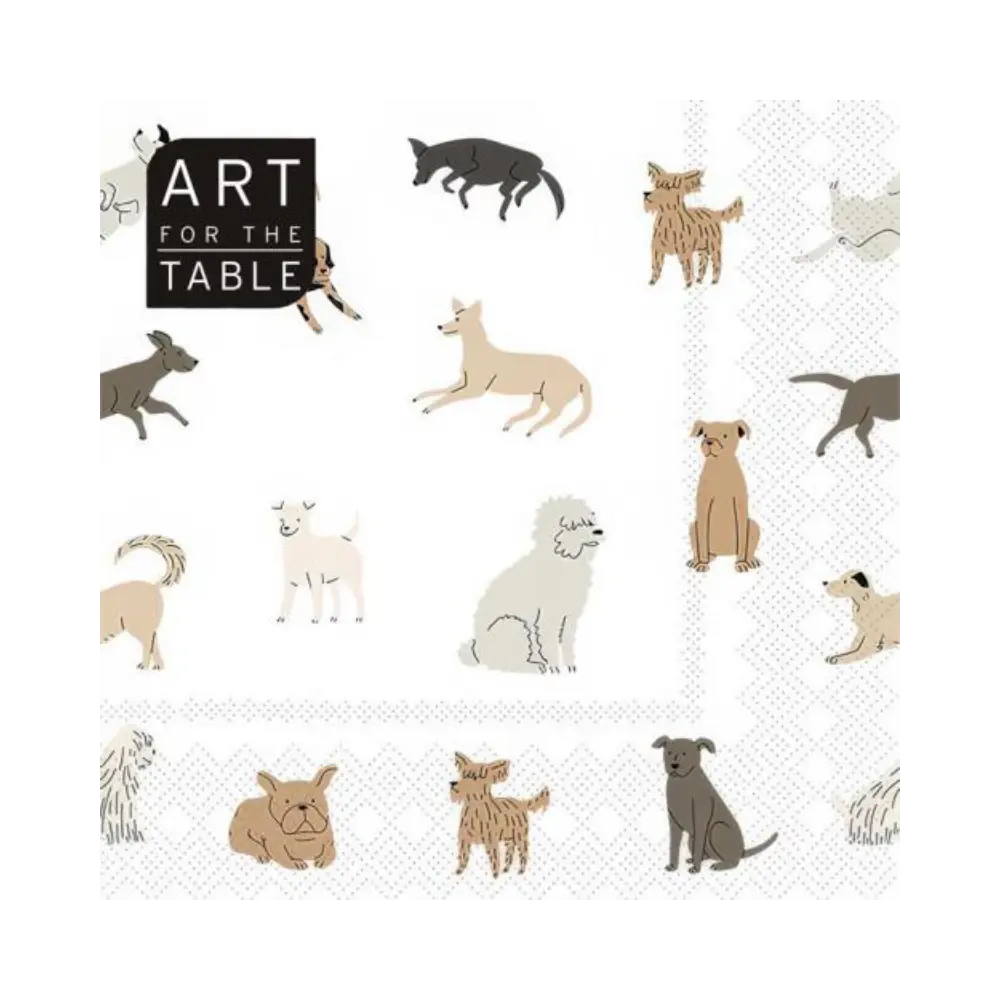 Art For The Table Doggie 20Pc 13In Napkins 20Pc