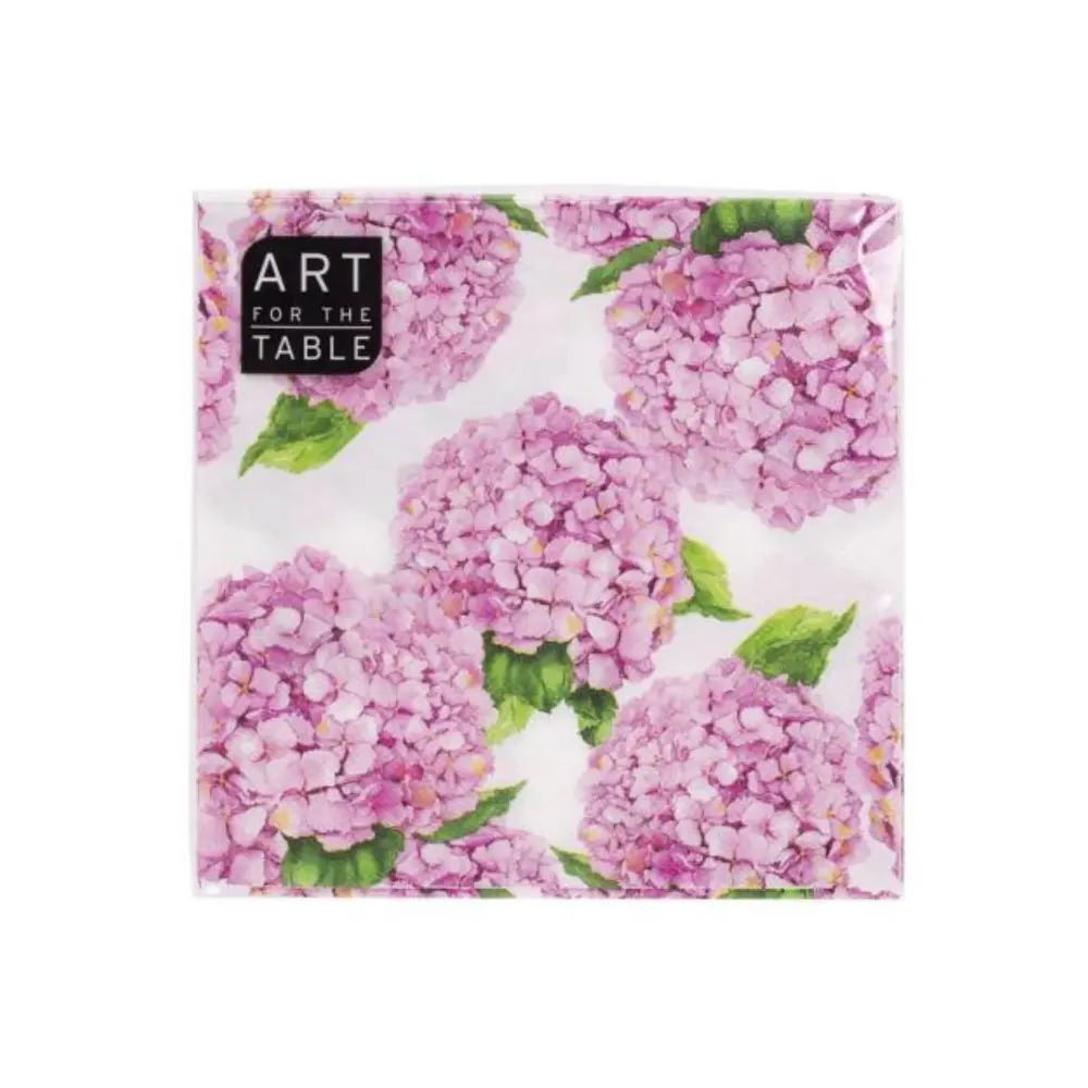 Art For The Table Hydrangeas Bloom 20Pc 13In Napkins 20Pc