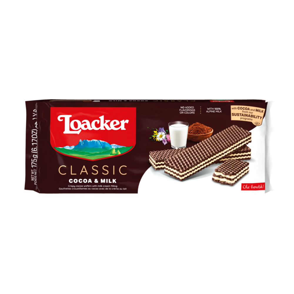 Loacker Cocoa Milk Wafers 175G