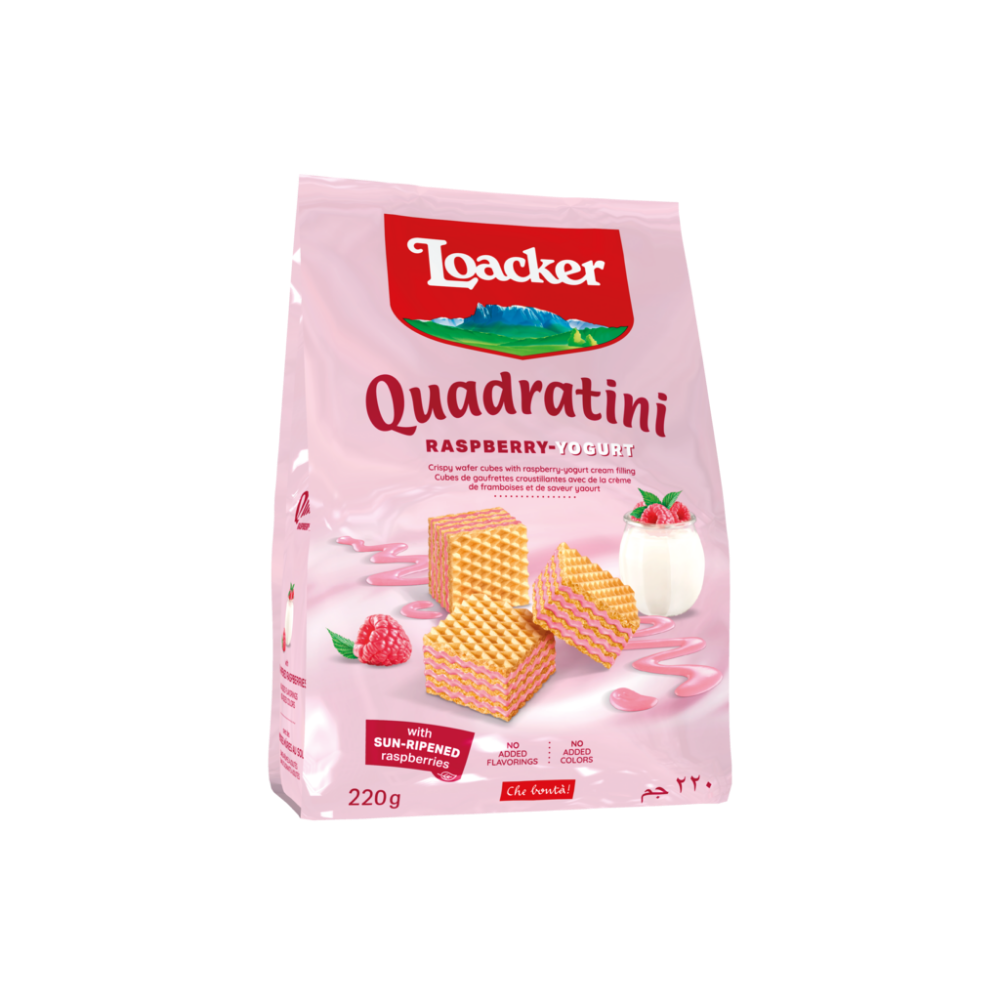 Loacker Raspberry Yogurt Quadratini 220G