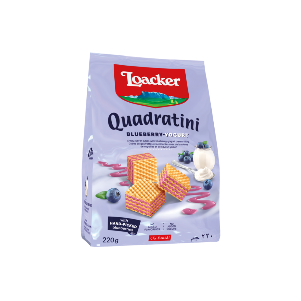 Loacker Blueberry Yogurt Quadratini 220G
