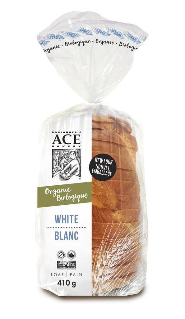 Ace Organic White Sliced Bread 410G