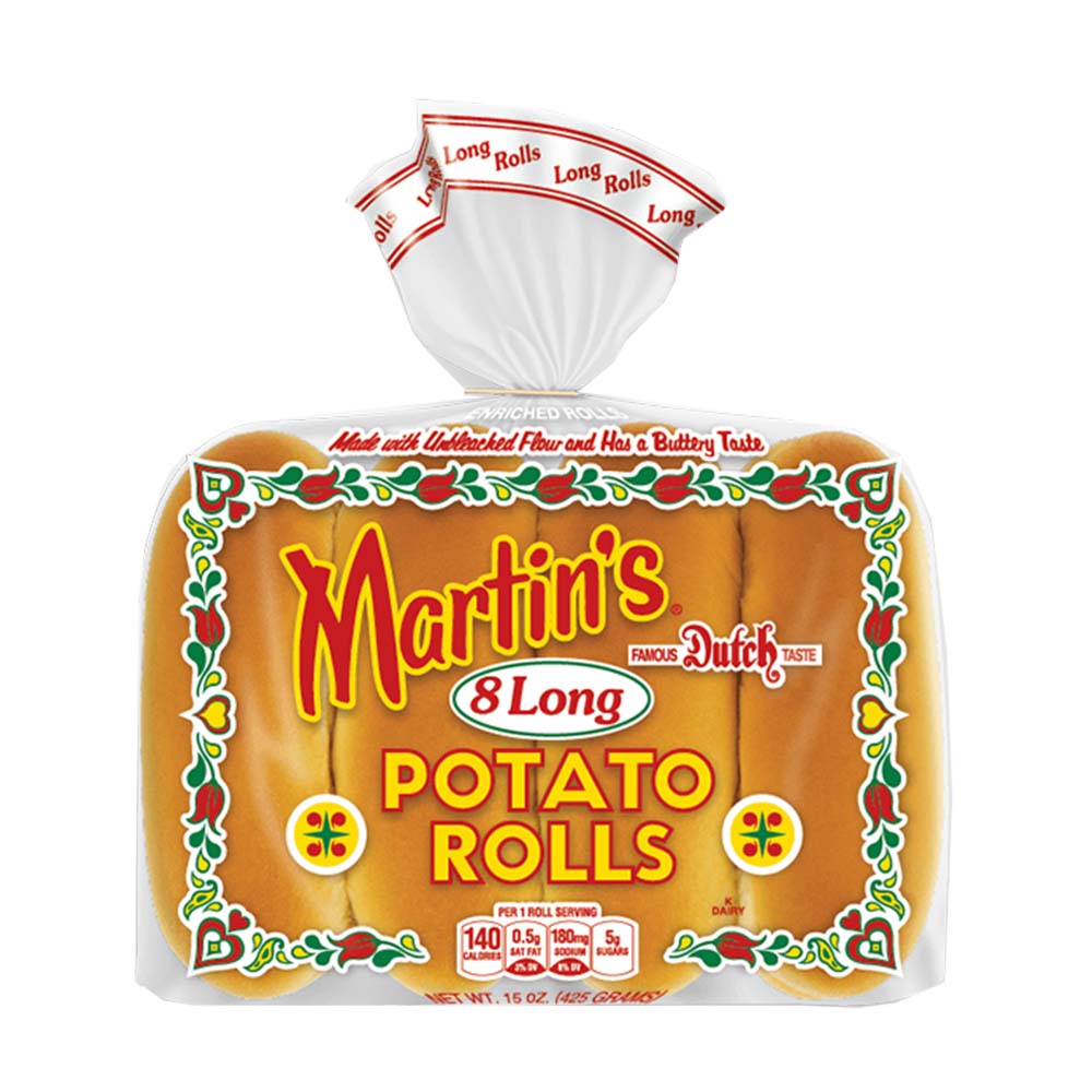 Martins Long Potato Roll 8Pk