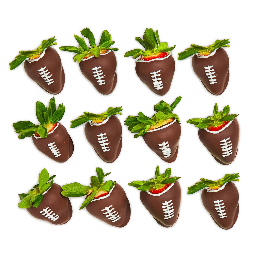 Football Chocolate Dipped Strawberries 12Pk