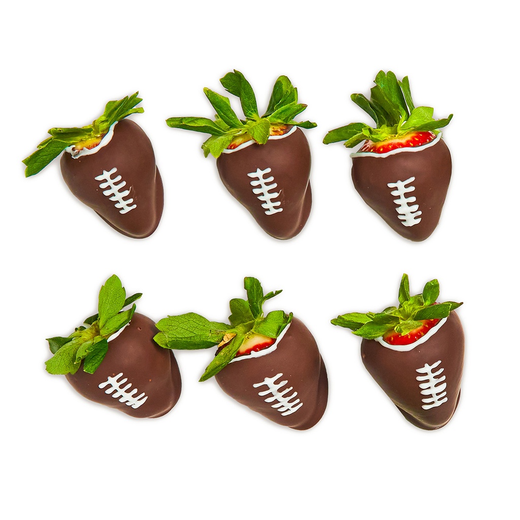 Football Chocolate Dipped Strawberries 6Pk