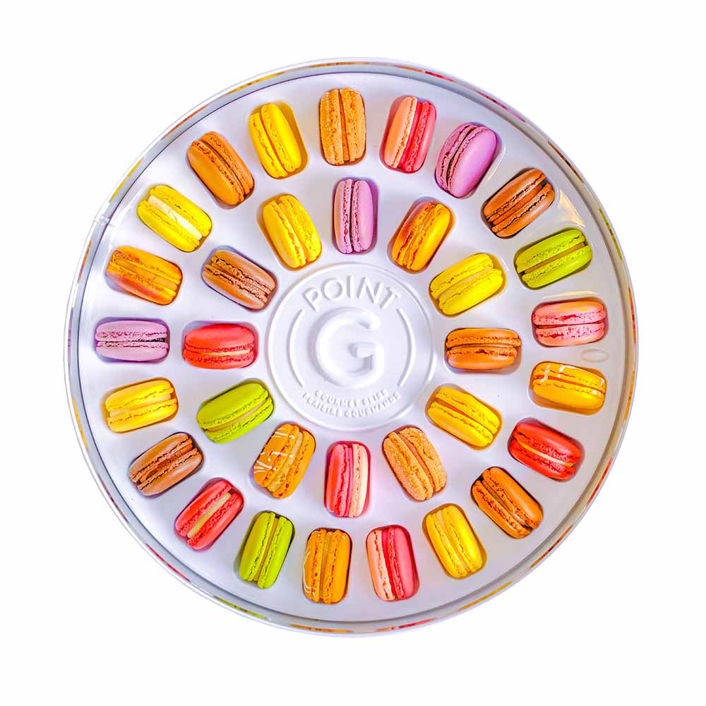 Point G 33 Piece Assorted Macaron Tin 1ea