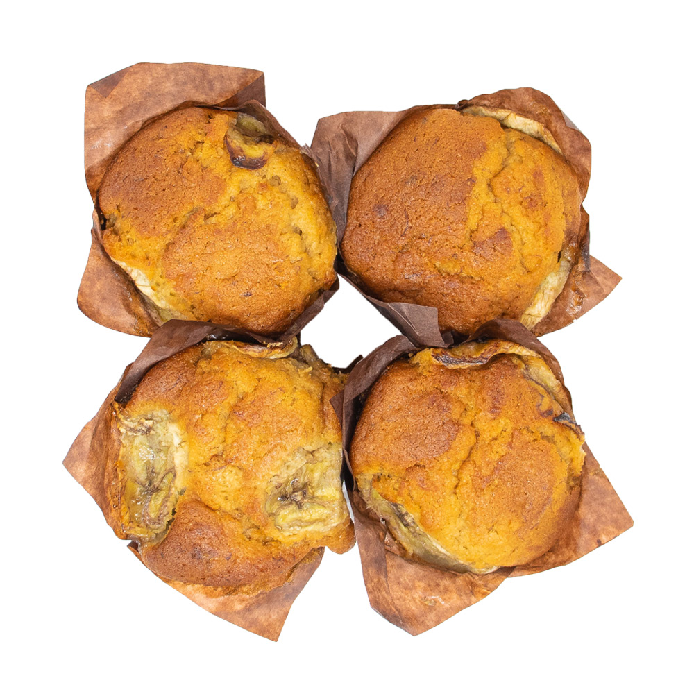Pusateri's Peanut Butter Banana Muffins 4Pk 1ea