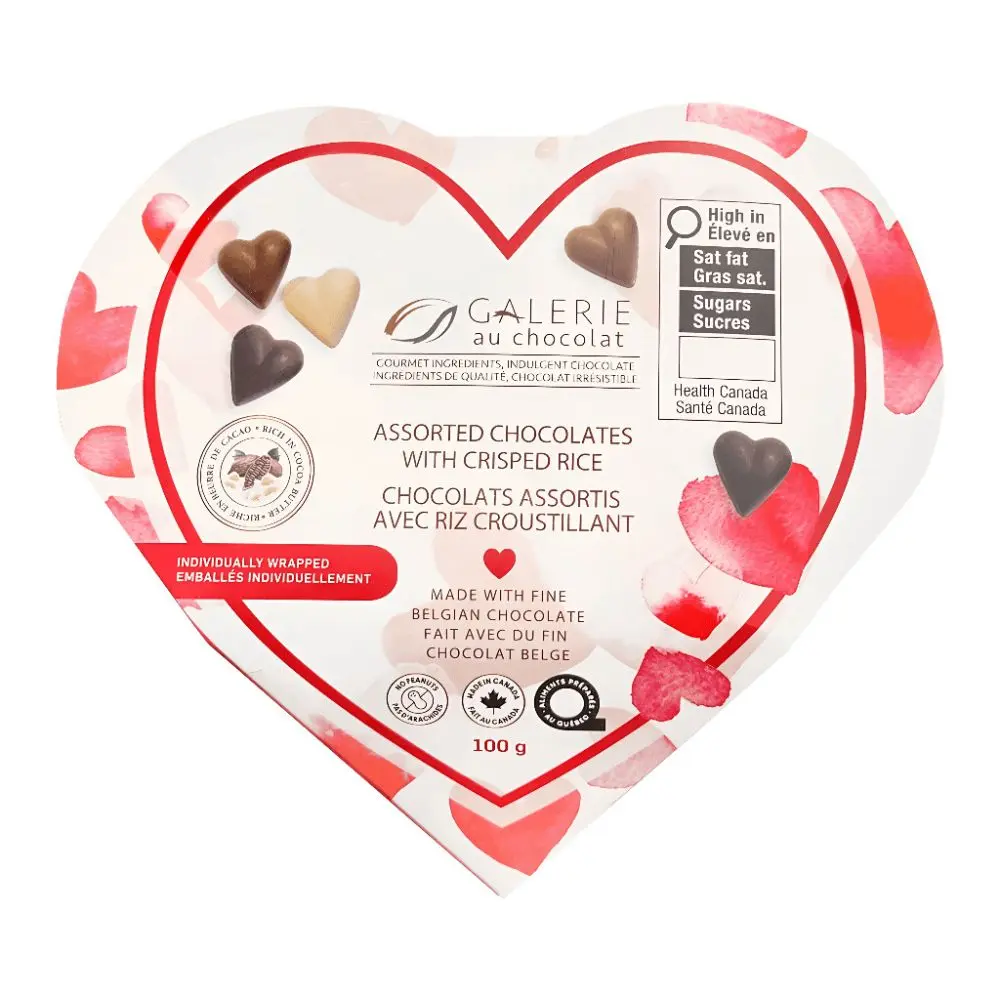 Galerie Au Chocolat Valentine Milk & Dark Heart Chocolate Box 100G