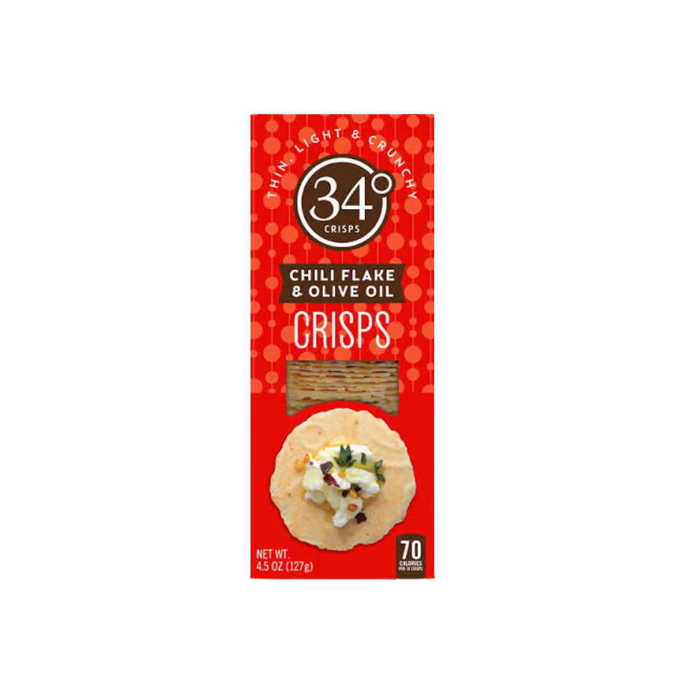 34 Degrees Chili Flake Olive Oil Crackers 127G