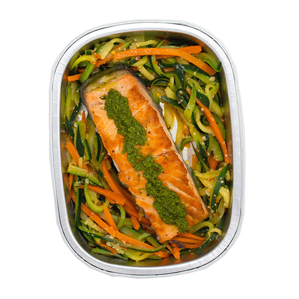 Pesto Salmon With Veg Spaghetti Aglio 330g