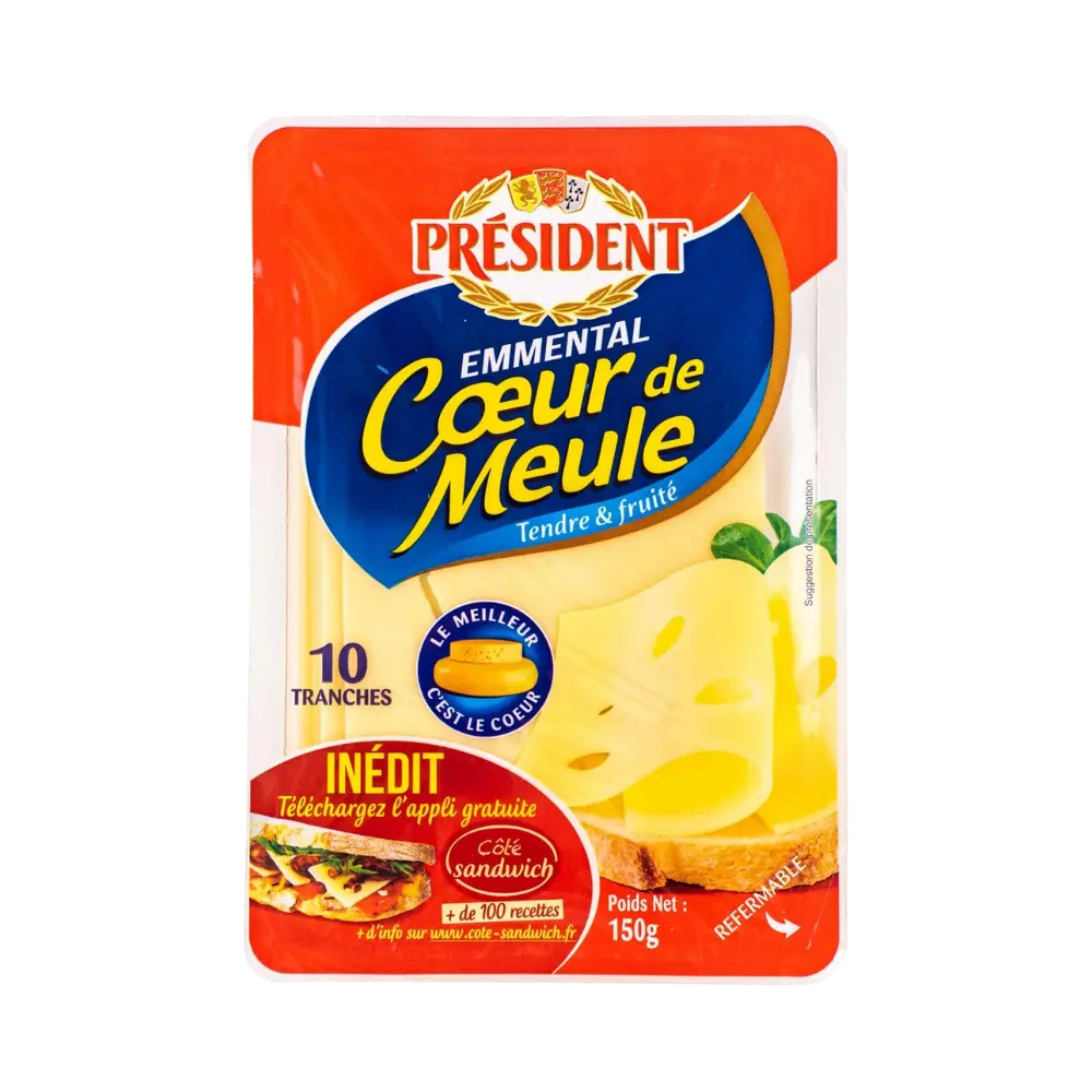 President Sliced Emmental Cheese 150g