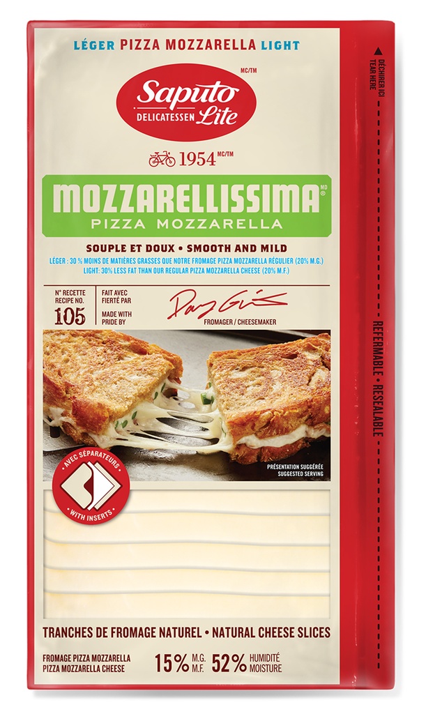 Saputo Mozzarella 15%  Cheese 0.5lb