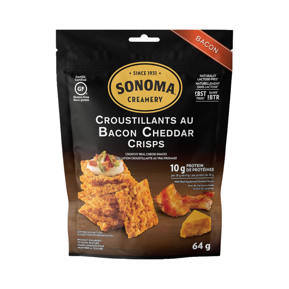 Sonoma Creamery Bacon Cheddar Crisps 64G