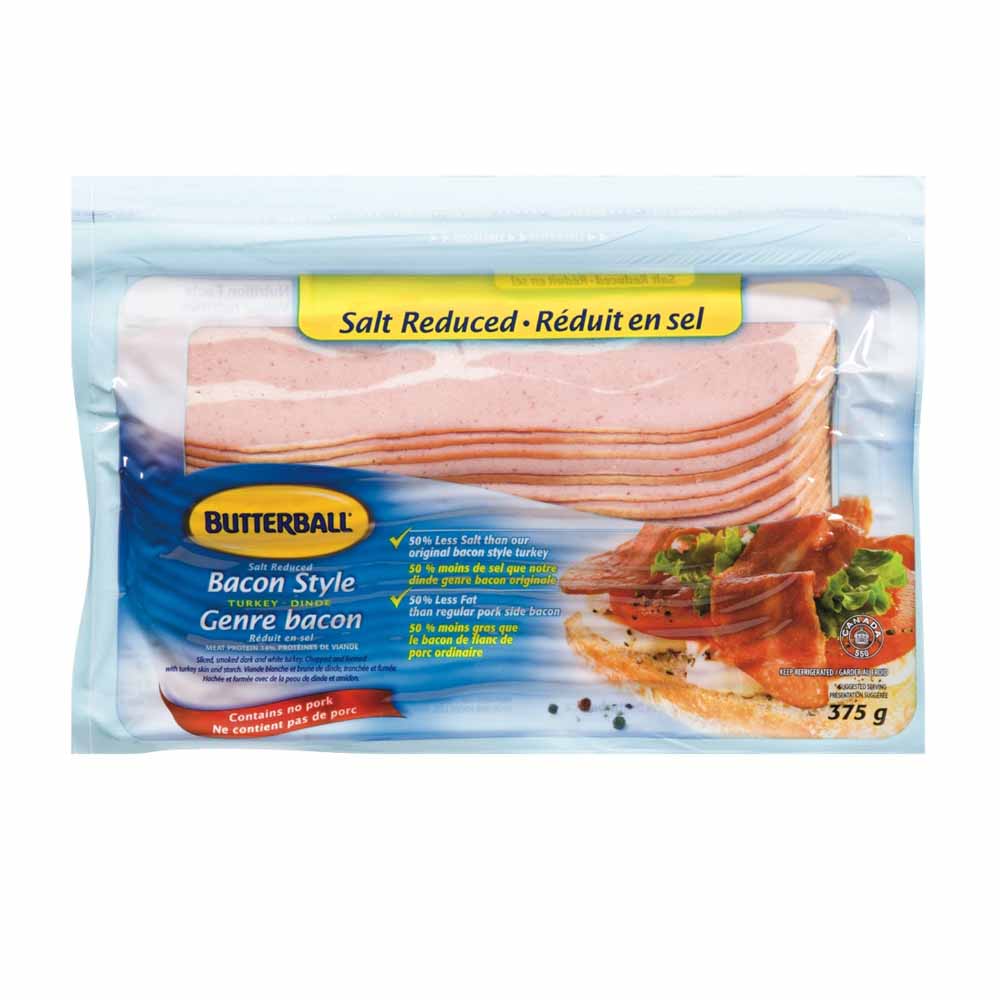 Butterball Salt Reduced Bacon Style Turkey 375G