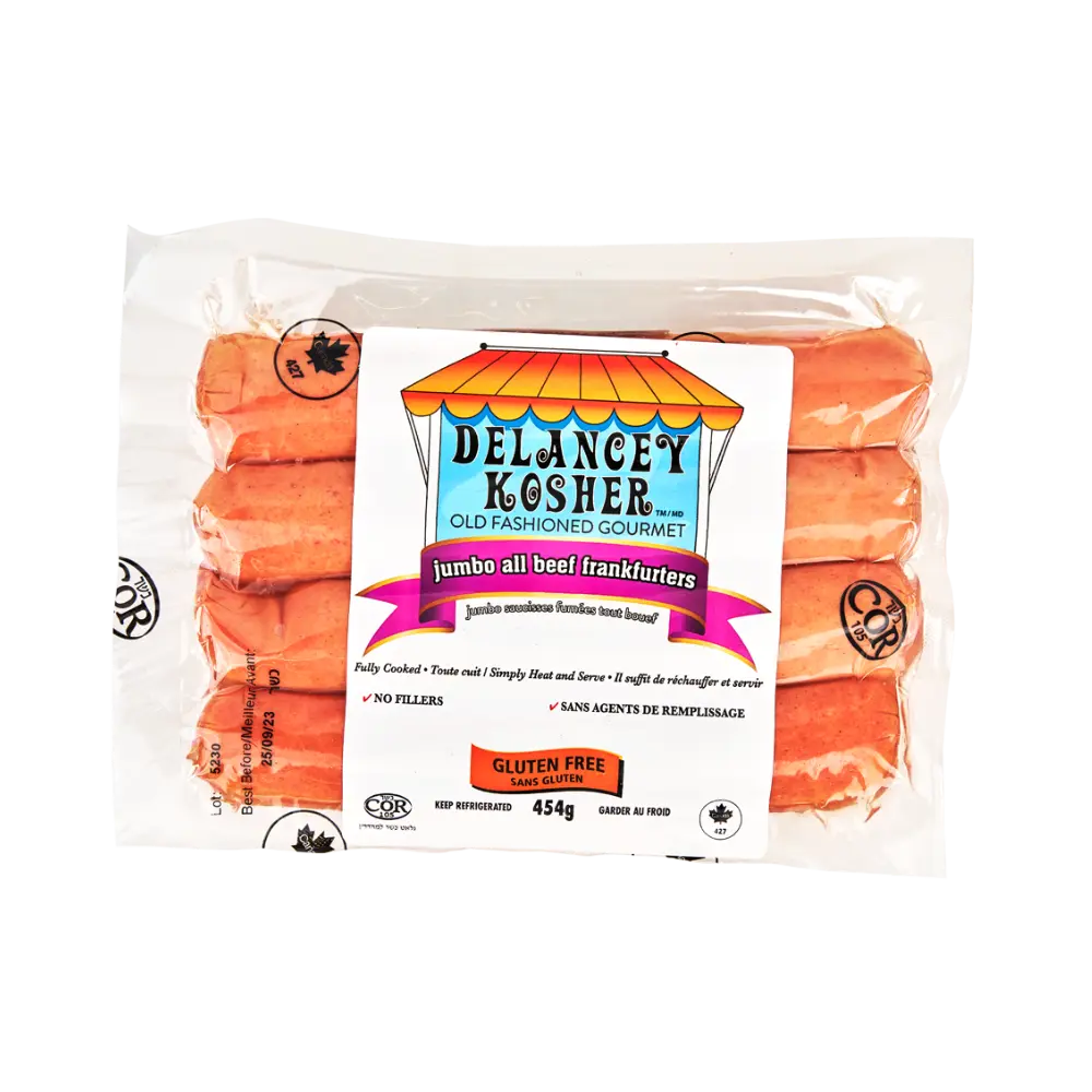 Delancey Kosher Jumbo All Beef Frankfurter 454g