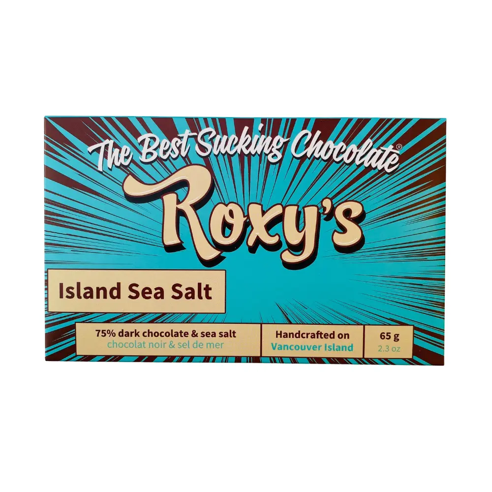 Roxy's Chocolate 75% Dark Chocolate Sea Salt Bar 65G