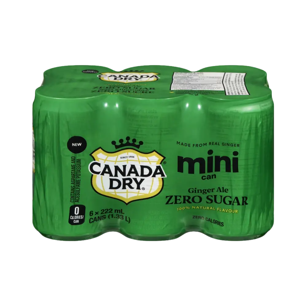 Canada Dry Ginger Ale Zero Sugar Mini Cans 222Ml