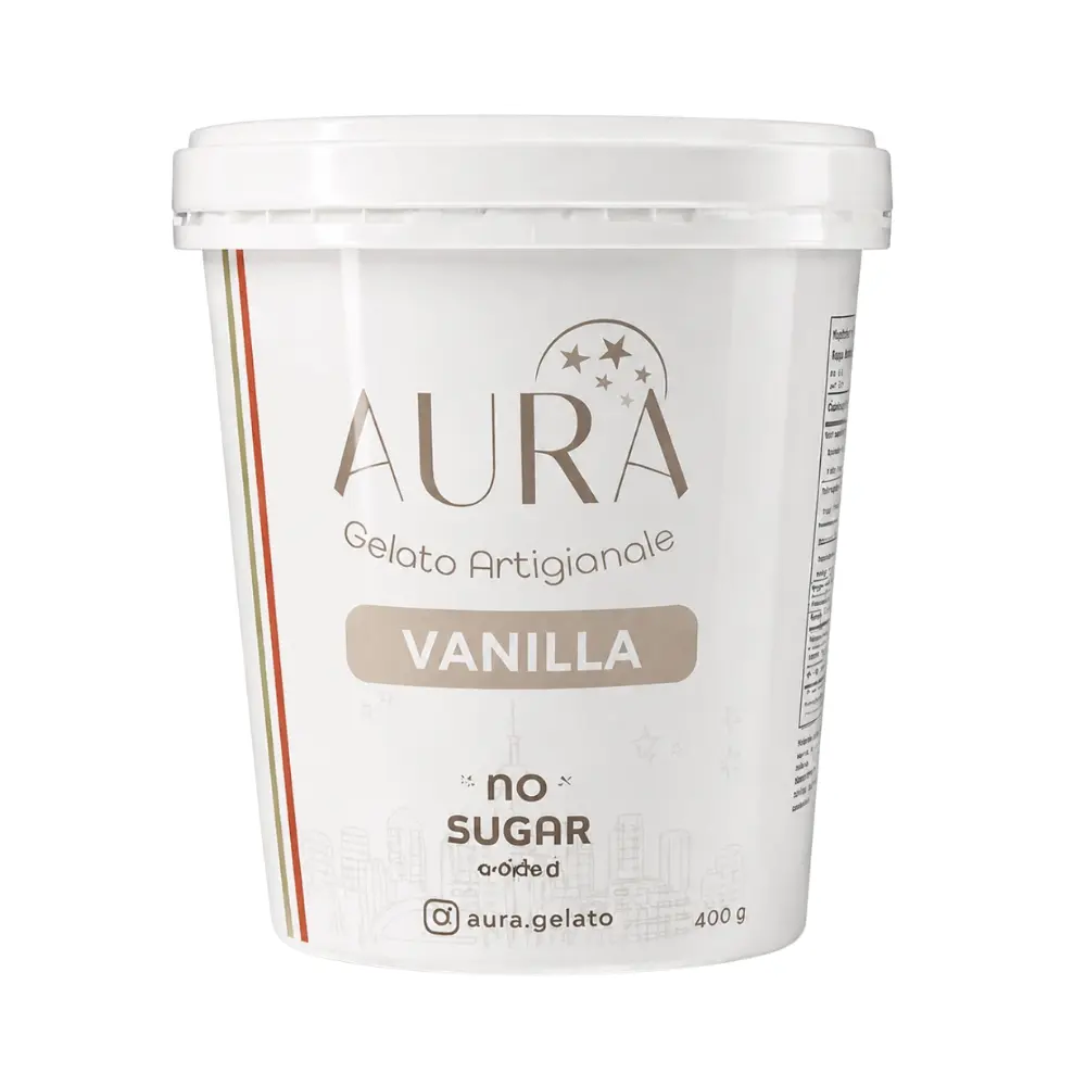 Aura Gelato Artigianale Vanilla No Sugar Added Gelato 400G