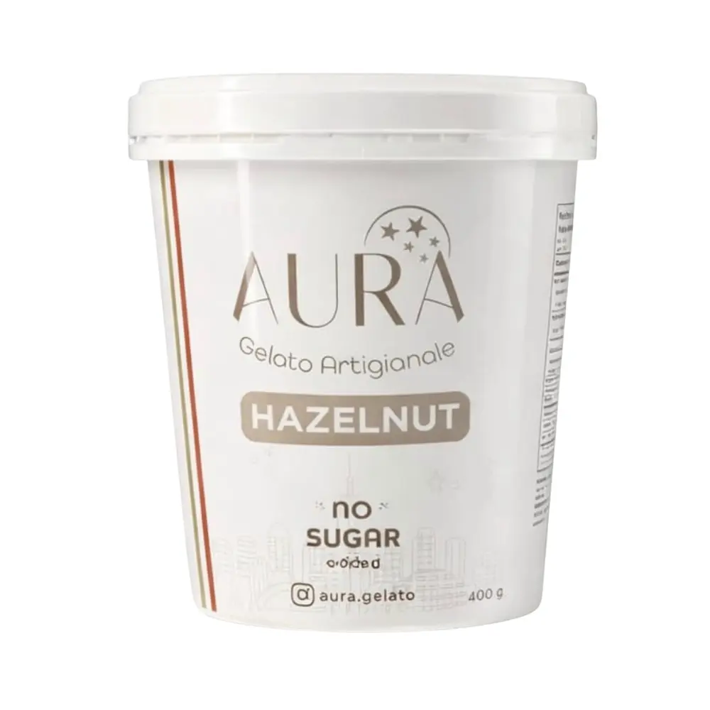 Aura Gelato Artigianale  Hazelnut No Sugar Added Gelato 400G