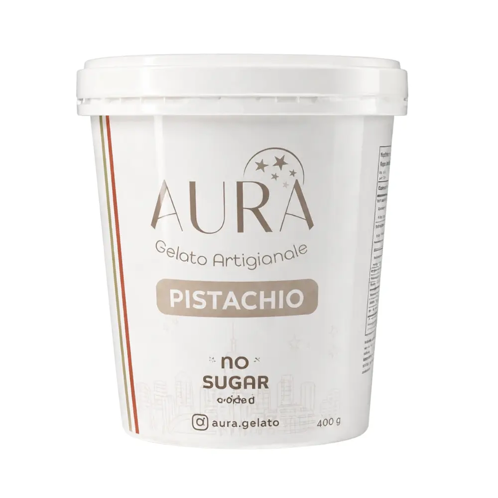 Aura Gelato Artigianale  Pistachio No Sugar Added Gelato 400G