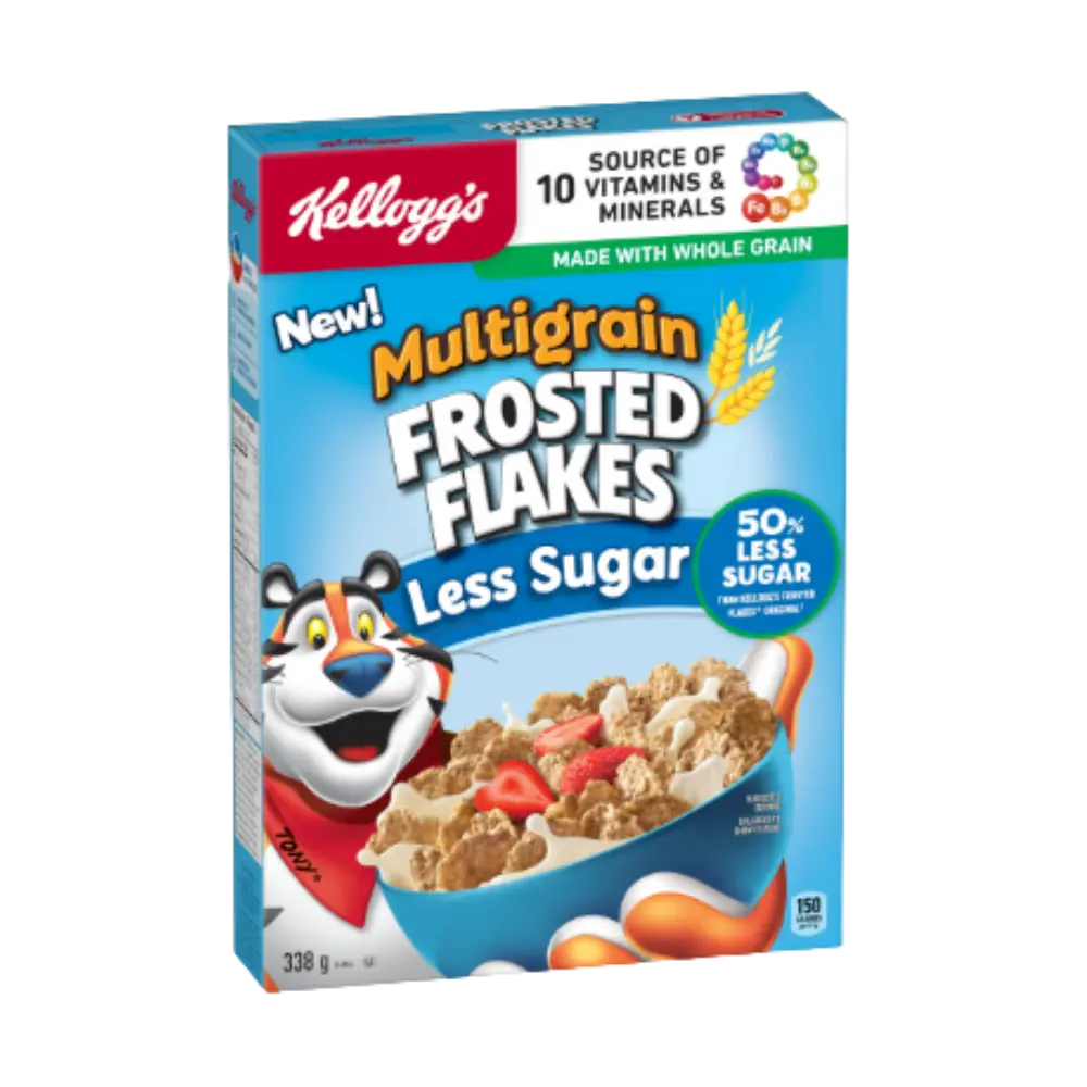 Kellogg's Multigrain Frosted Flakes Less Sugar Cereal 338G