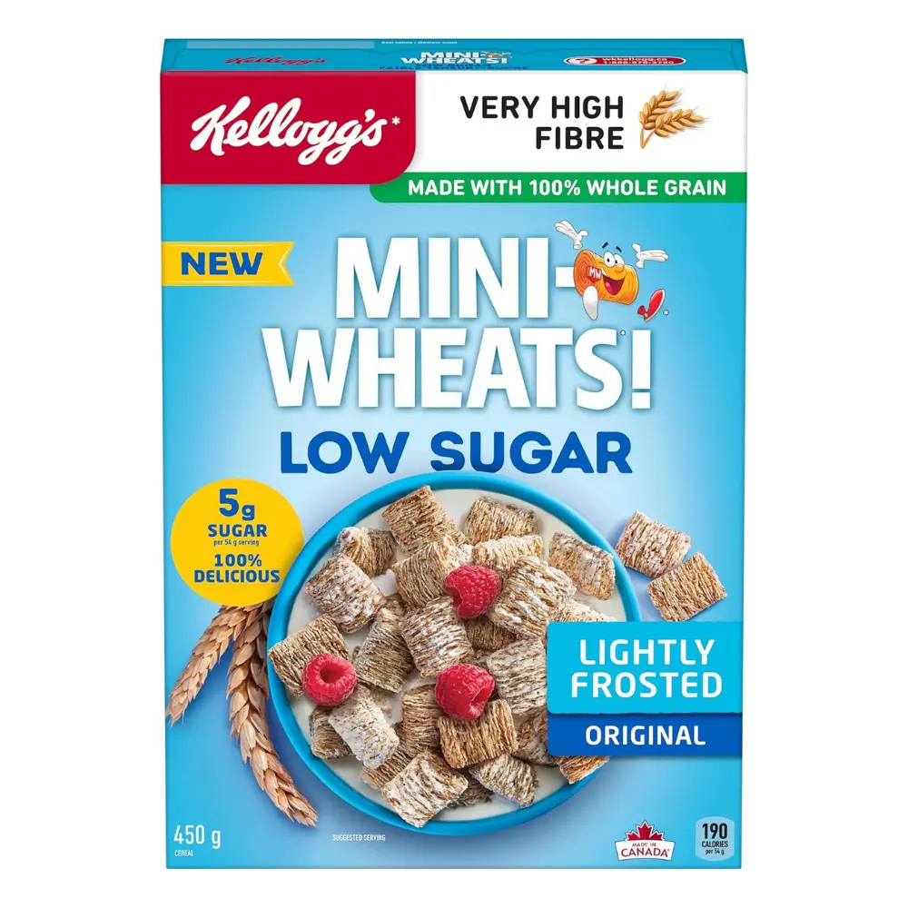 Kellogg's Mini Wheats Less Sugar Frosted Cereal 450G