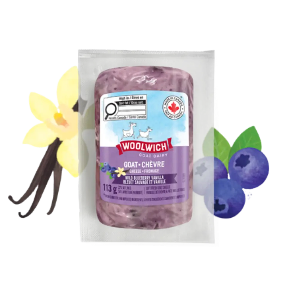 Woolwich Soft Fresh Goat Cheese With Blueberries 113G