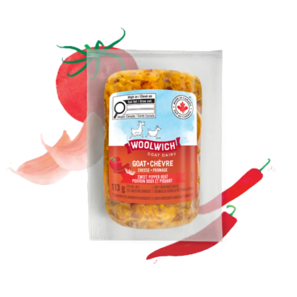 Woolwich Soft Fresh Goat Cheese With Red Peppers And Pir Pir 113G