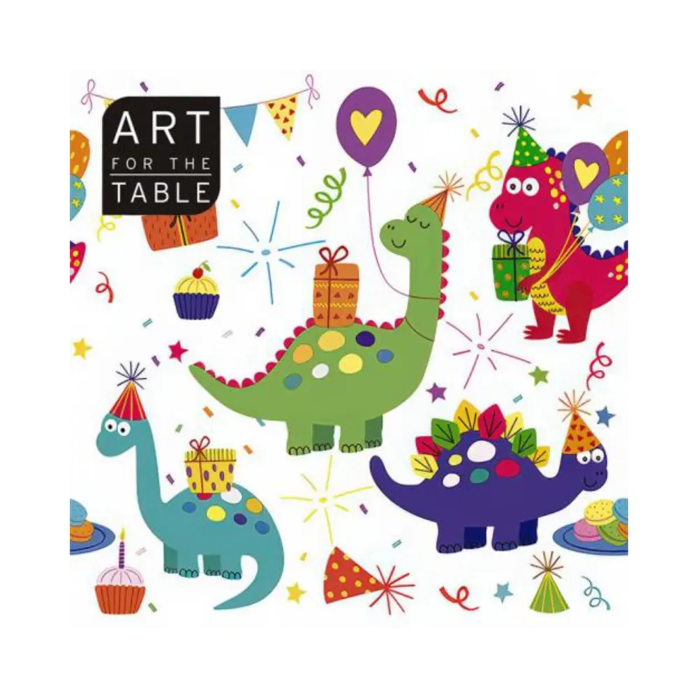 Art For The Table Dino Party 13In Napkins 20Pc