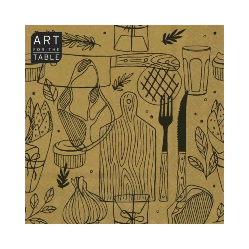 Art For The Table Kitchen Art 13In Napkins 20Pc