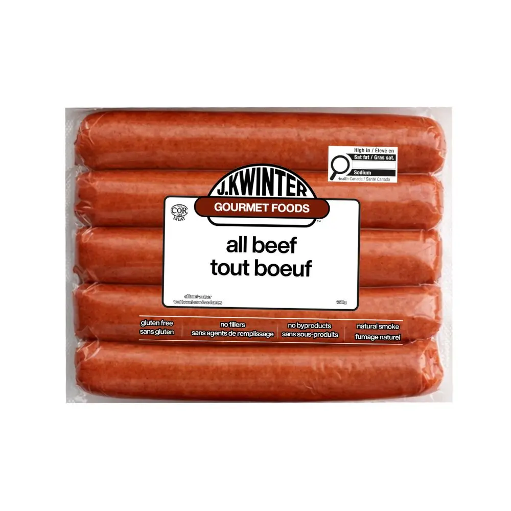 J. Kwinter Beef Hot Dogs 450G