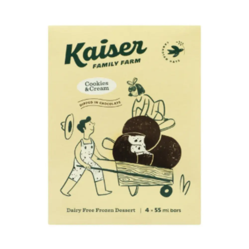 Kaiser Family Farm Cookies & Cream Oat Based Frozen Bars Dipped In Chocolate 55Ml