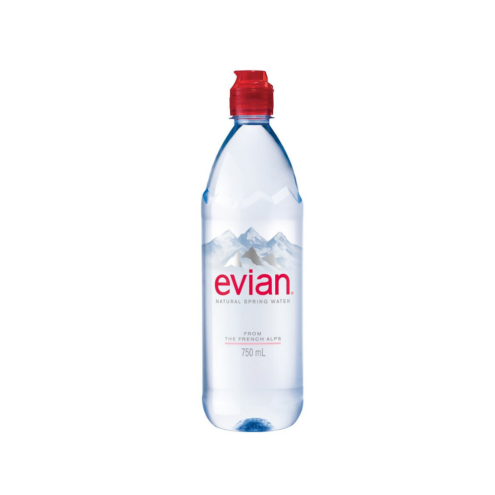 Evian Natural Spring Water Sport Cap 750Ml