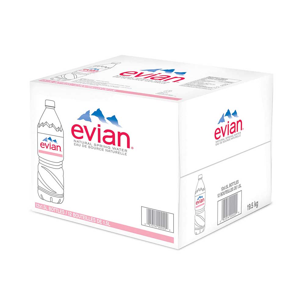 Evian Natural Spring Water 12X1.5L