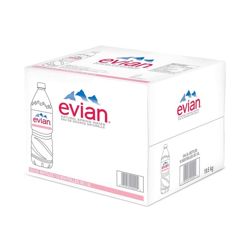[58460] Evian Natural Spring Water 12X1.5L