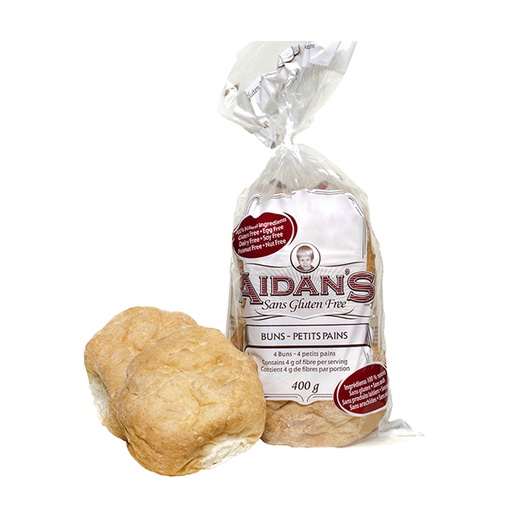 [66155] AIDAN’S GLUTEN FREE WHITE BUNS 4PK