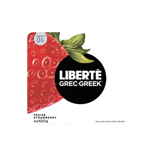 [67319] LIBERTE 0% STRAWBERRY GREEK YOGURT 4X100G