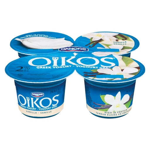 [67354] Danone Oikos 2% Vanilla Greek Yogurt 4X100G 