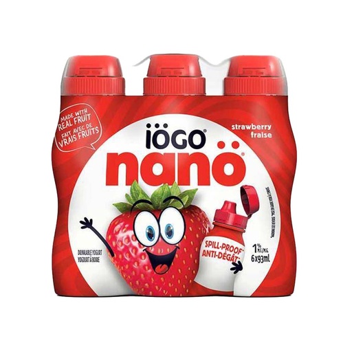 [67609] IOGO NANO STRAWBERRY YOGURT DRINK 6X93ML