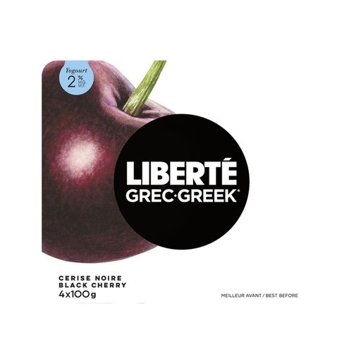[67631] Liberte 2% Black Cherry Greek Yogurt 4X100G