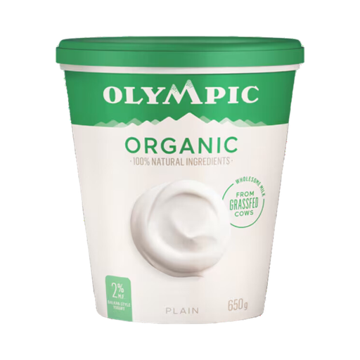 [67668] OLYMPIC 2% ORGANIC PLAIN GREEK YOGURT 650G