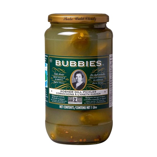 [67953] Bubbies Kosher Dill Pickles 1L