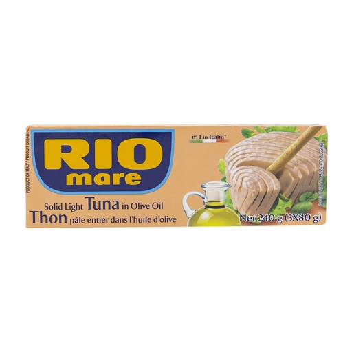 [84165] RIO MARE SOLID TUNA IN OLIVE OIL 3X80G