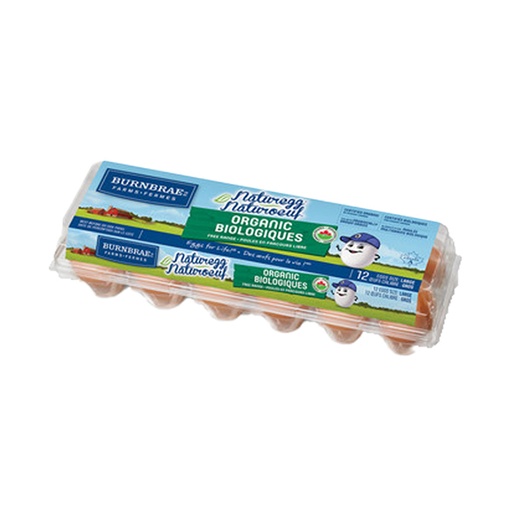 [86605] Burnbrae Organic Large Brown Eggs 12Pk