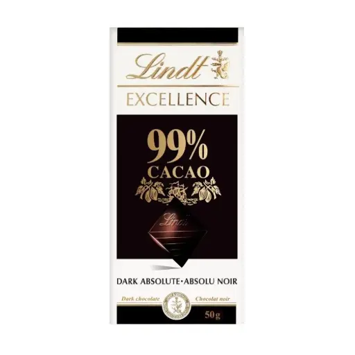 [87064] Lindt Excellence 99% Cocoa Dark Chocolate Bar 50g