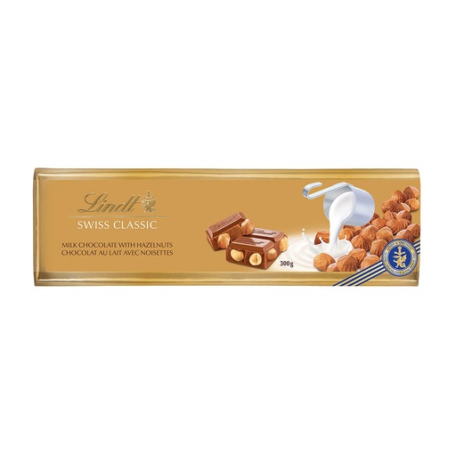 [87177] Lindt Classic Swiss Milk Chocolate With Hazelnuts 300g