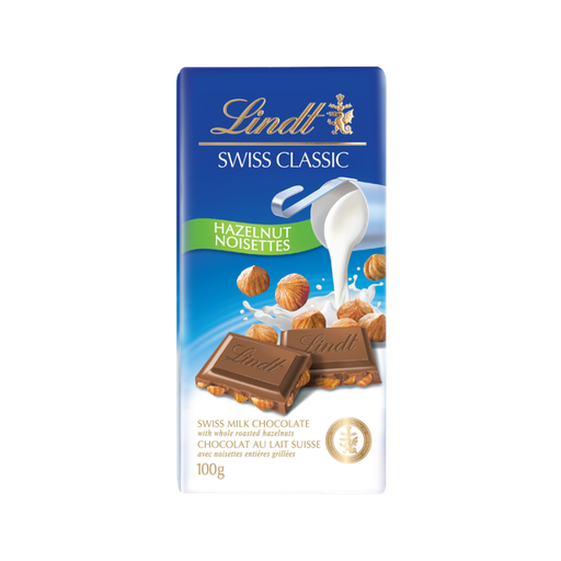 [87219] Lindt Swiss Milk Rsn Hzlnt 100g