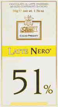 [92390] SLITTI LATTENERO, DARK MILK CHOCOLATE, 51% COCOA