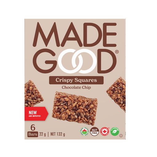 [109322] MADE GOOD ORGANIC CRISPY SQUARES CHOCOLATE CHIP 6PK